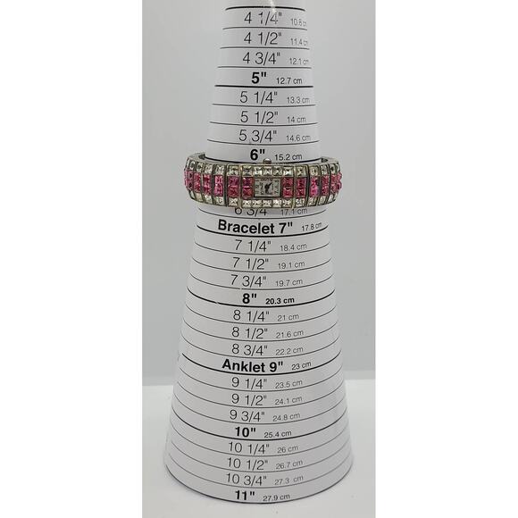 Women's Swanie watch. Pink and silver jeweled bangle style band - Picture 8 of 8